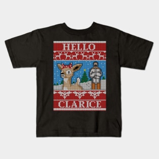 Hello Clarice - Christmas Ugly Sweater - Rudolf / Silence of the Lambs Mashup Kids T-Shirt